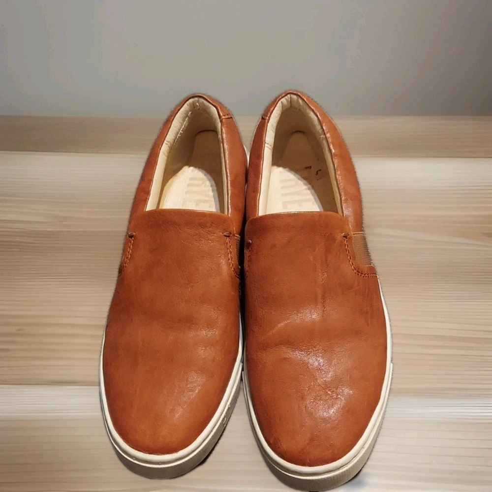 Frye IVY Slip On Cognac Leather Sneakers 3471274-COG Womens 6M Shoes Loafers Y2K